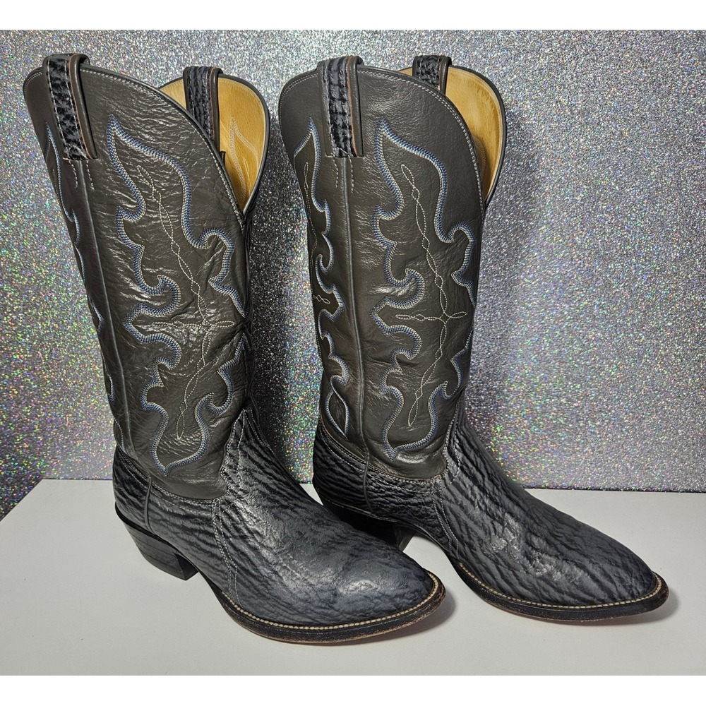 HONDO Sharkskin Exotic Vintage Gray Leather Cowboy Western Boots‎ Men's 7E (40)